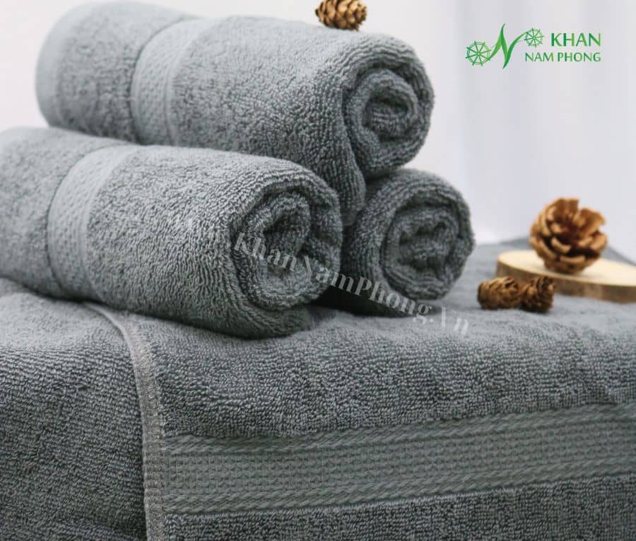 Khăn Tắm Nhỡ Màu Xám Lông Chuột Dùng Trong Khách Sạn, Spa Cao Cấp