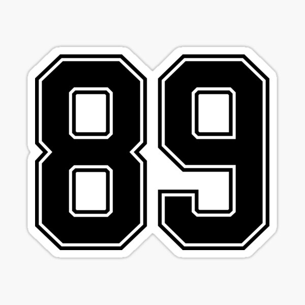 Black Number 89 lucky sports jersey eighty nine" Sticker for Sale by HeavyStyle | Redbubble